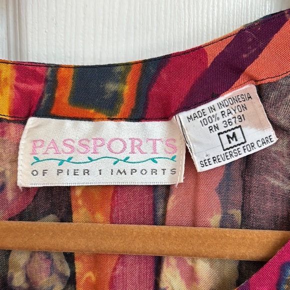 Vintage PIER 1 IMPORTS Colorful Geometric Patterned Cover up Tunic size Medium - Picture 11 of 11